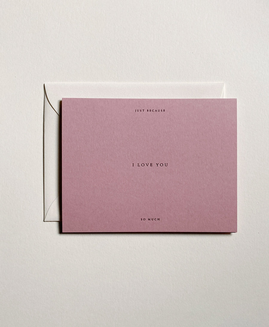 Geprägte Karte mit Couvert "I LOVE YOU" - Lila