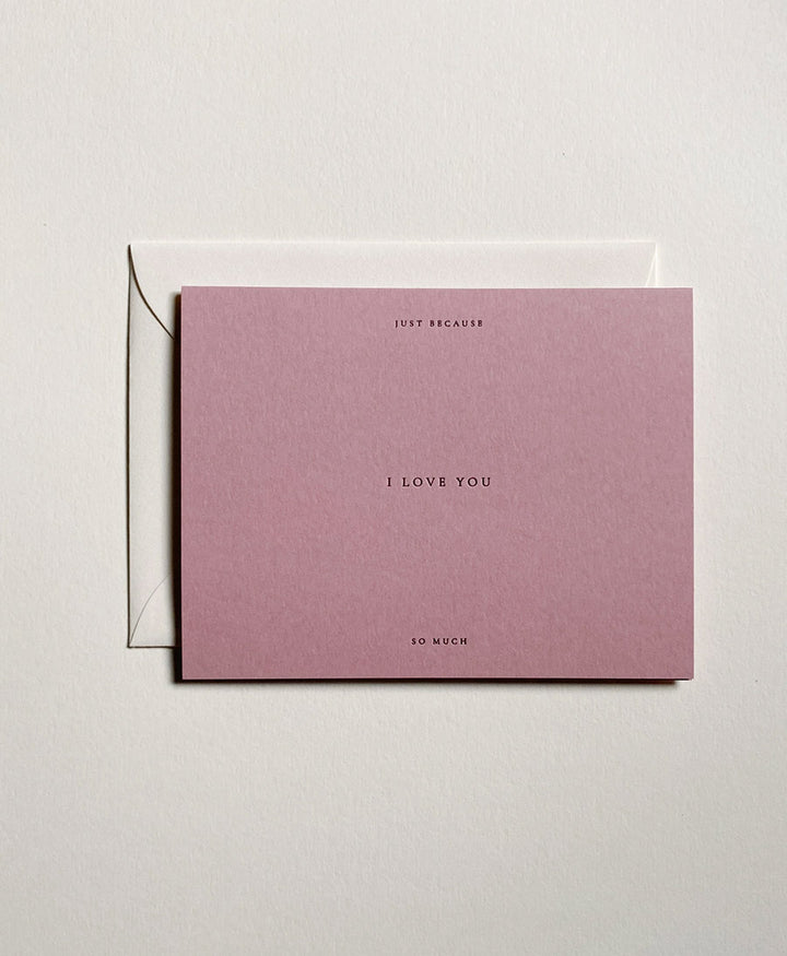 Geprägte Karte mit Couvert "I LOVE YOU" - Lila