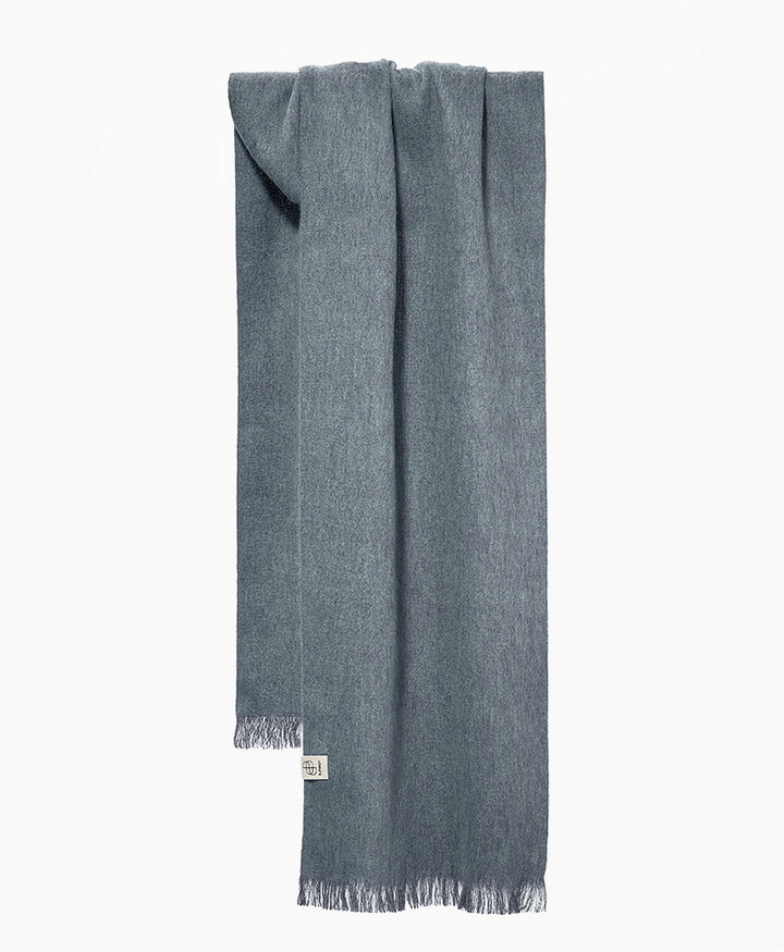 Halstuch Alpaka Schal Slim - Solid Industrial Blue