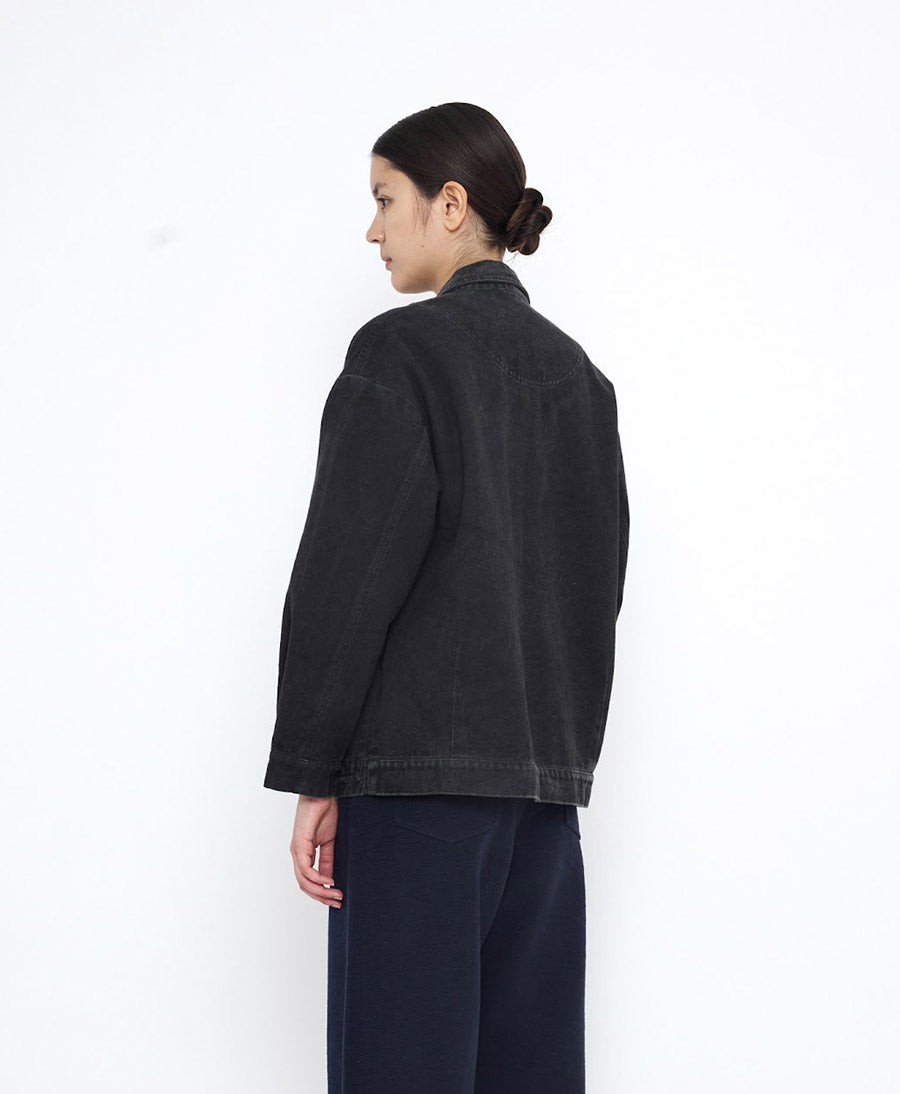 Hemdjacke Signature Panel Pockets Shirt Jacket - Washed Black