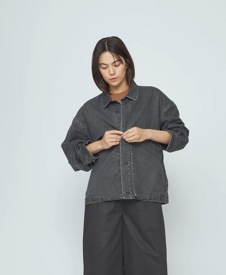 Hemdjacke Signature Panel Pockets Shirt Jacket - Washed Black