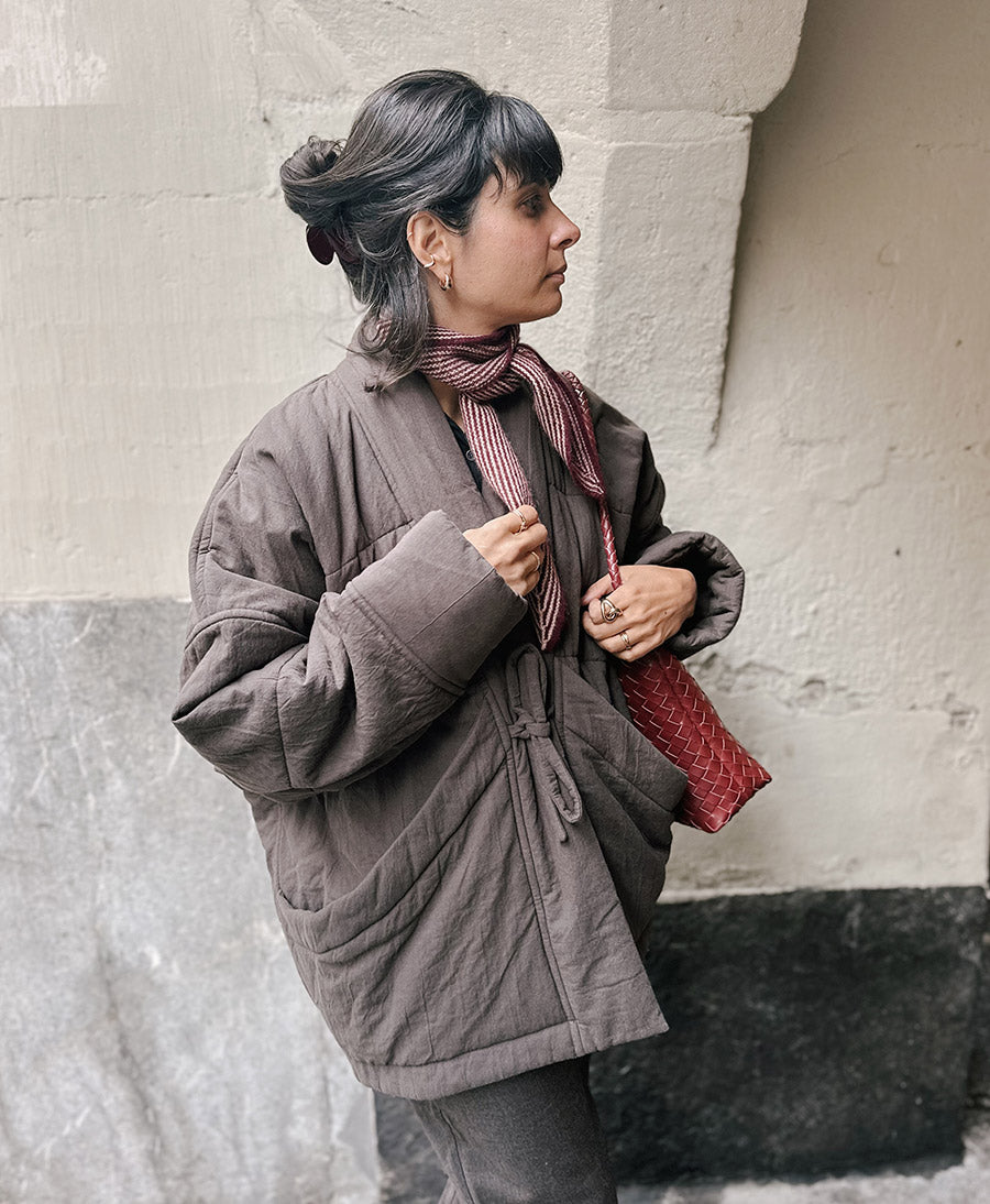 Gewebte Ledertasche "PAULINE" - Rouge