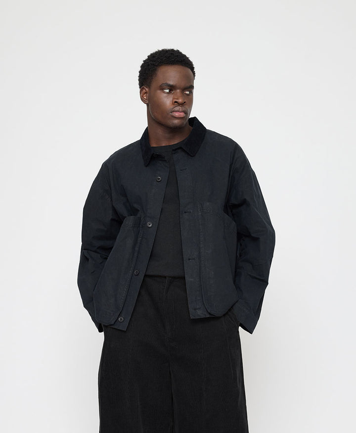 Hemdjacke Signature Panel Pockets Shirt Jacket Waxed Edition - Navy Black