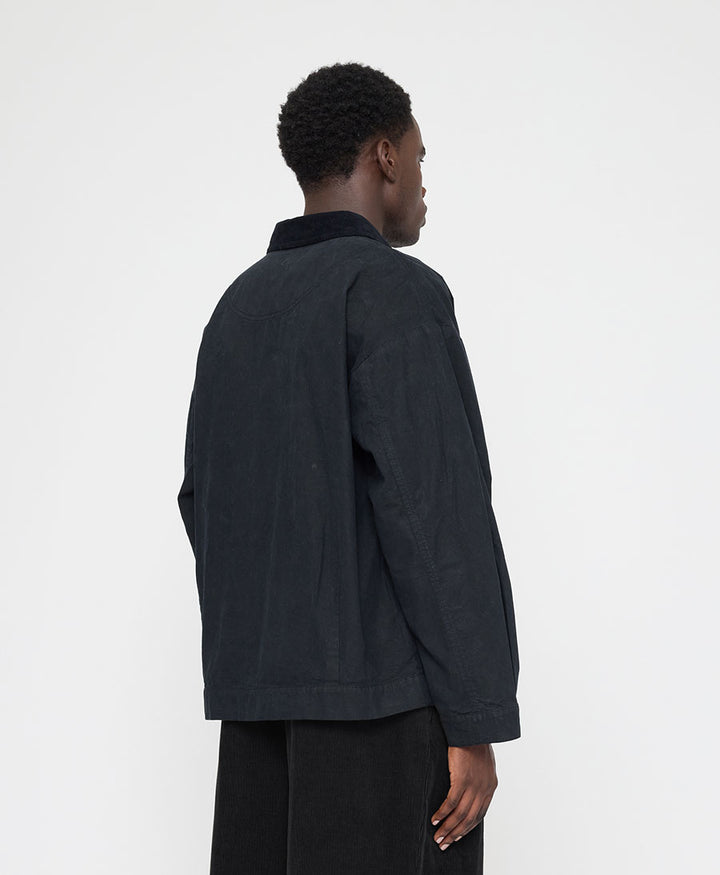 Hemdjacke Signature Panel Pockets Shirt Jacket Waxed Edition - Navy Black