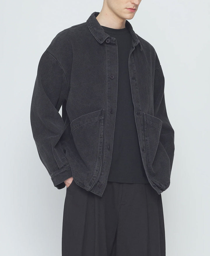 Hemdjacke Signature Panel Pockets Shirt Jacket - Washed Black