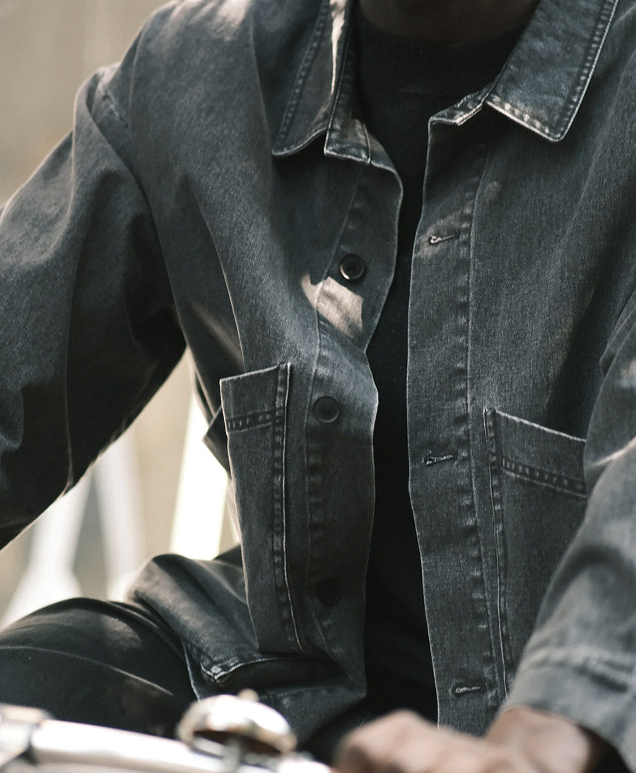 Hemdjacke Signature Panel Pockets Shirt Jacket - Washed Black
