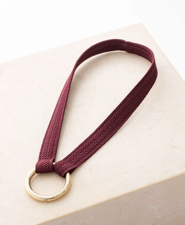 Kurzes Schlüsselband "Zahra Mini" mit vergoldetem Karabiner - Ruby