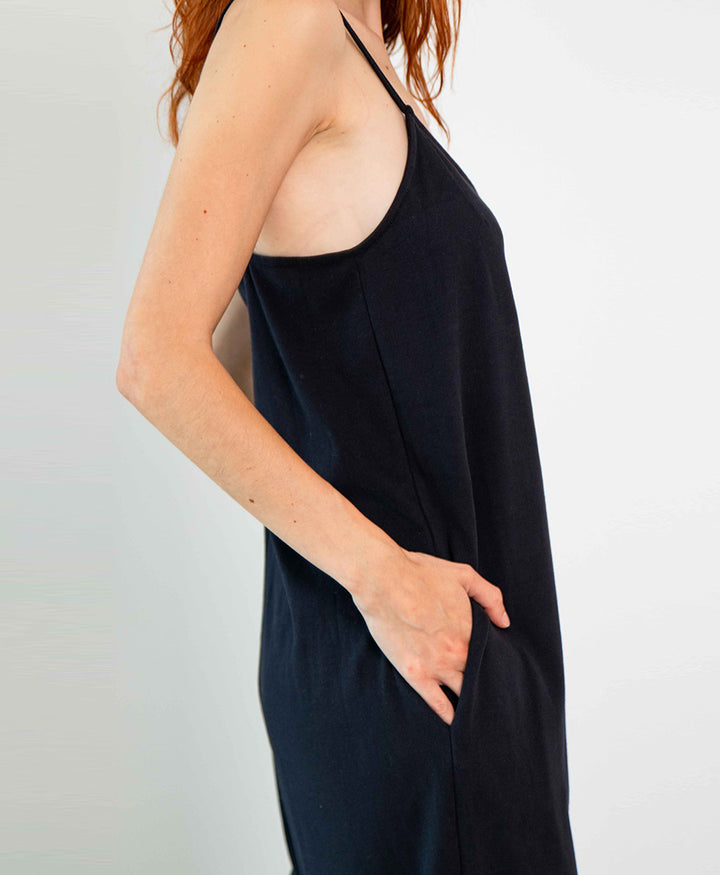 Lockerer Jumpsuit aus Bio-Baumwolle - Schwarz