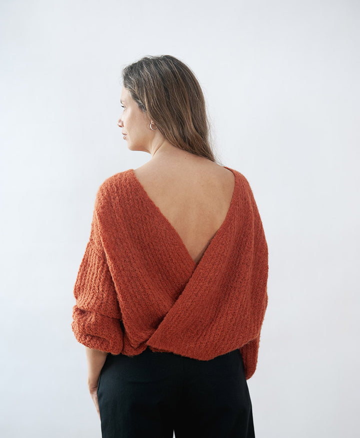 Leichter Strick-Wickelcardigan VEGA - Ochre
