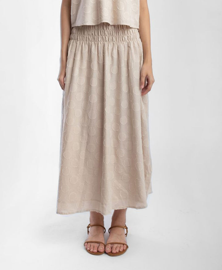 Jupe / Rock Shirred Skirt - Pearl