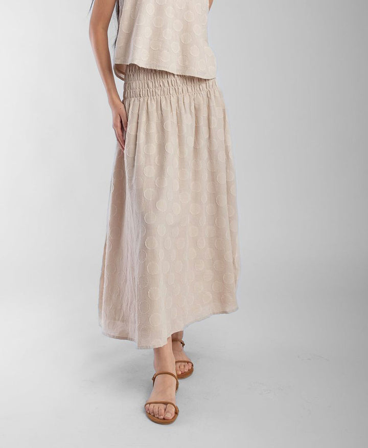 Jupe / Rock Shirred Skirt - Pearl