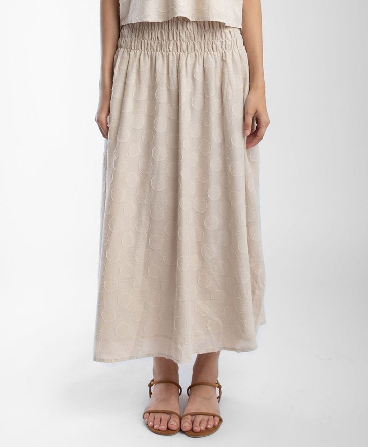 Jupe / Rock Shirred Skirt - Pearl