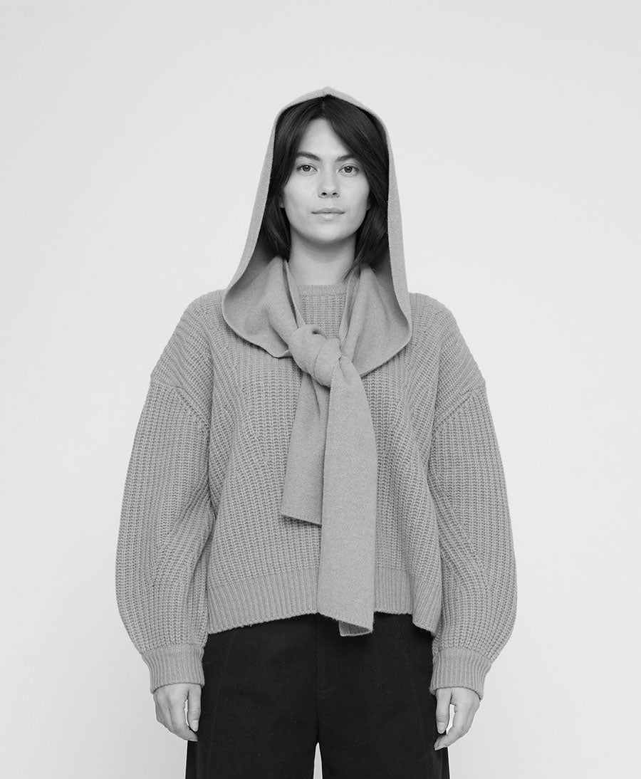 Schal mit Kapuze "Hooded Scarf" - Creme