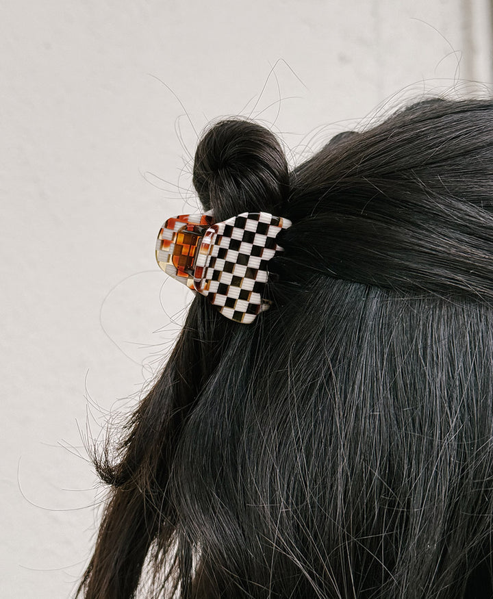 Haarklammer CHIARA (S) aus Acetat - Karo