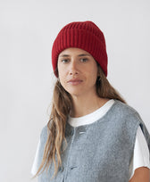 Strickmütze KARLA Beanie Jungle Folk in Pomegranate