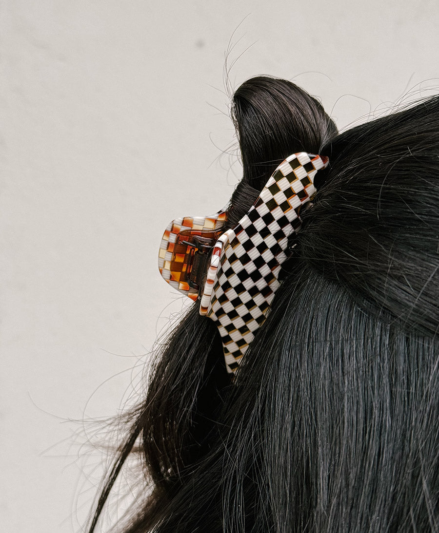 Haarklammer CLAIRE (L) aus Acetat - Karo