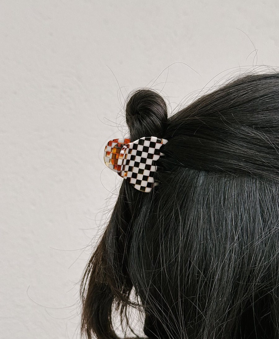 Haarklammer CHIARA (S) aus Acetat - Karo