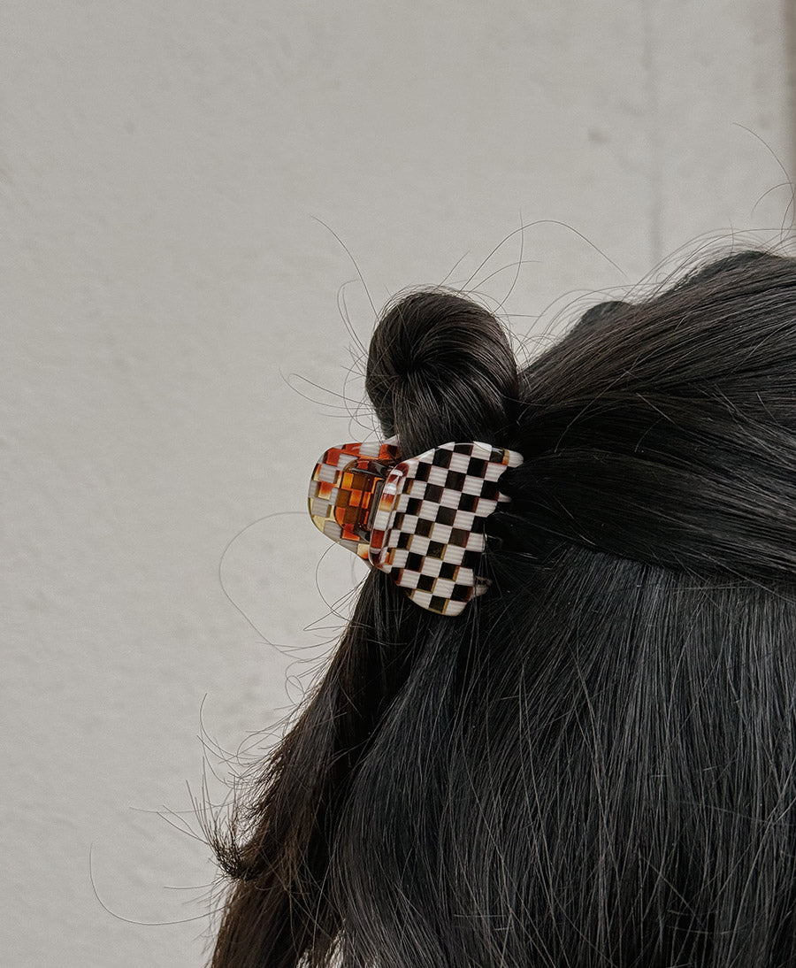 Haarklammer CHIARA (S) aus Acetat - Karo