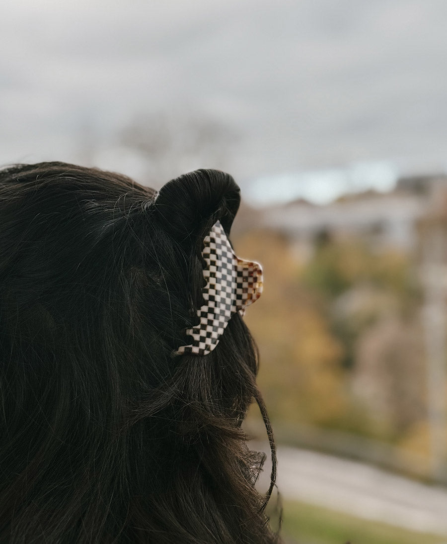 Haarklammer CLAIRE (L) aus Acetat - Karo