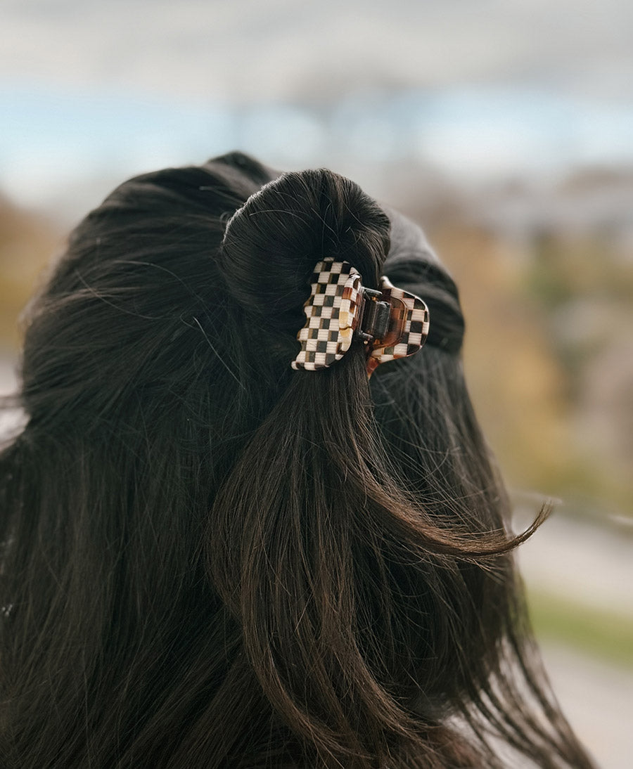 Haarklammer CHIARA (S) aus Acetat - Karo