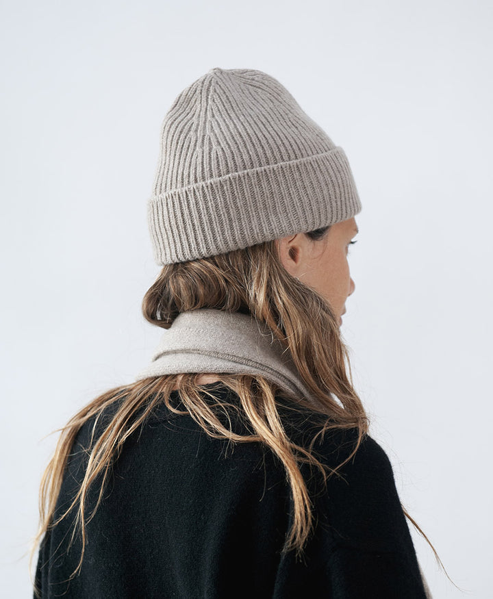 Strickmütze BEN Beanie aus Kaschmir - Greige