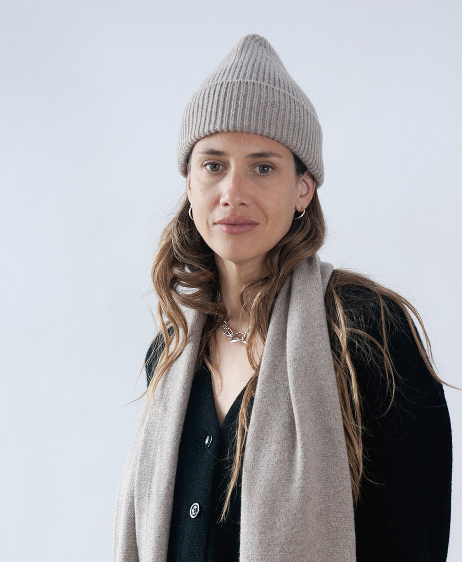 Strickmütze BEN Beanie aus Kaschmir - Greige