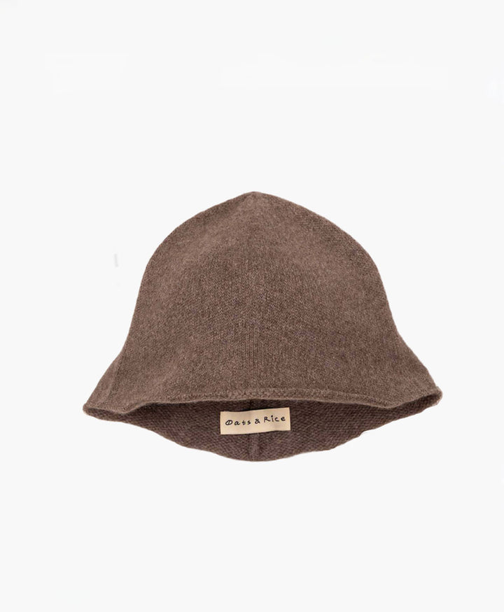 Bucket Hat aus Kaschmir - Dunkles Taupe