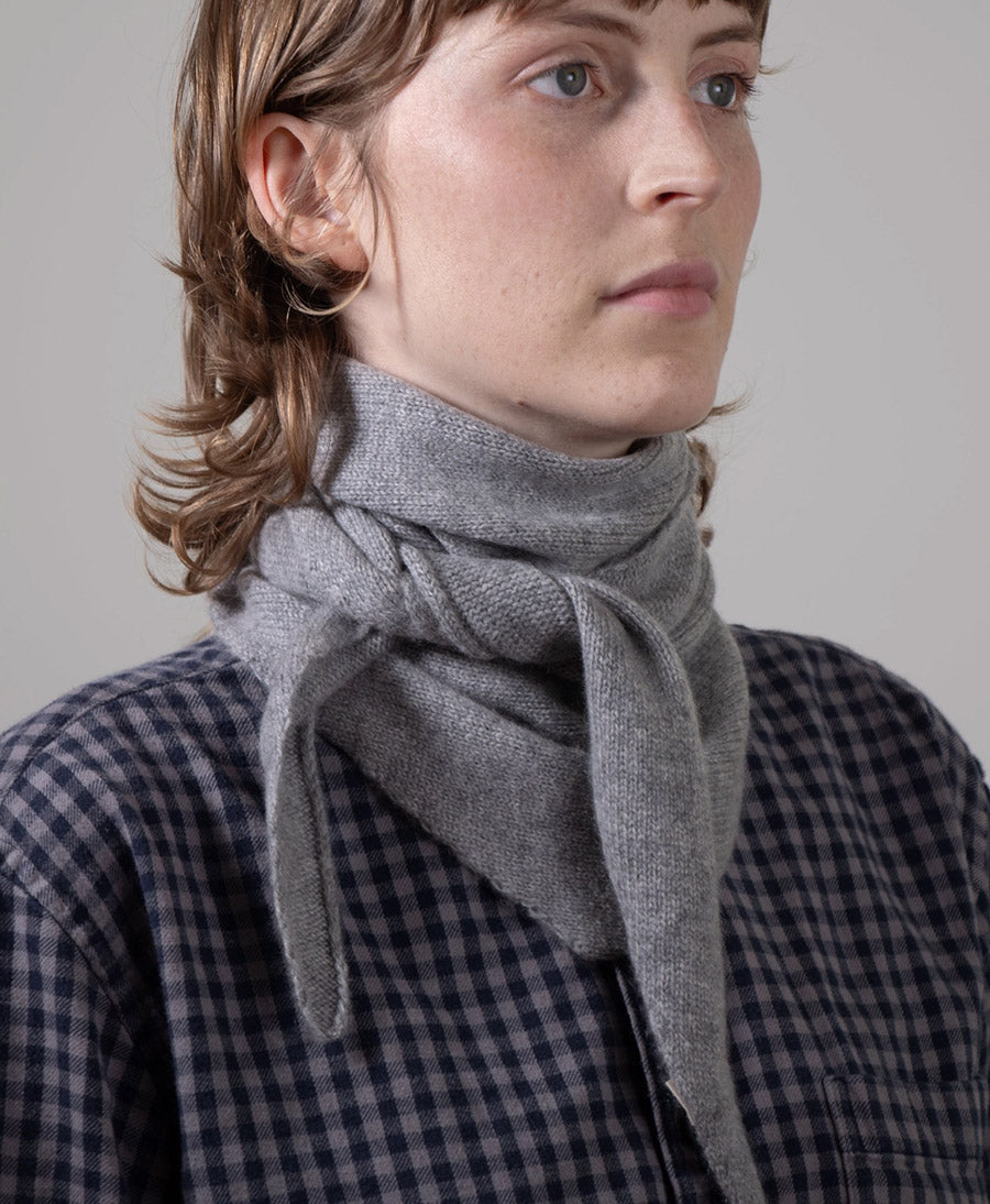 Triangel-Strickschal / Bandana aus Kaschmir - Grau
