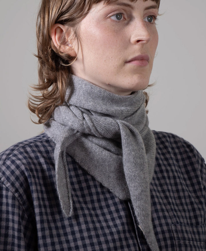 Triangel-Strickschal / Bandana aus Kaschmir - Grau