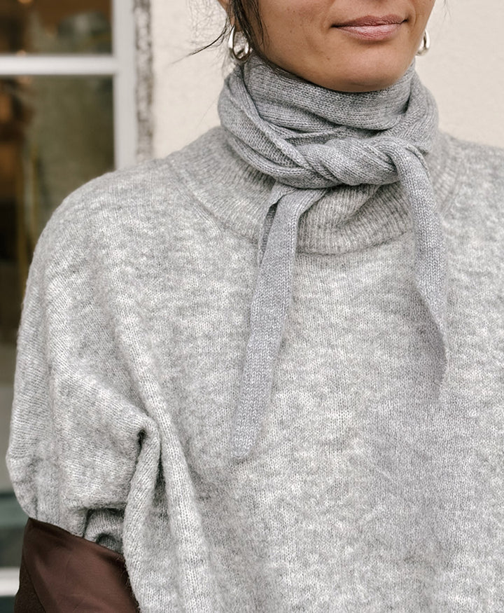 Triangel-Strickschal / Bandana aus Kaschmir - Grau
