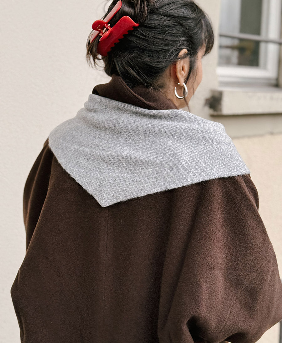 Triangel-Strickschal / Bandana aus Kaschmir - Grau