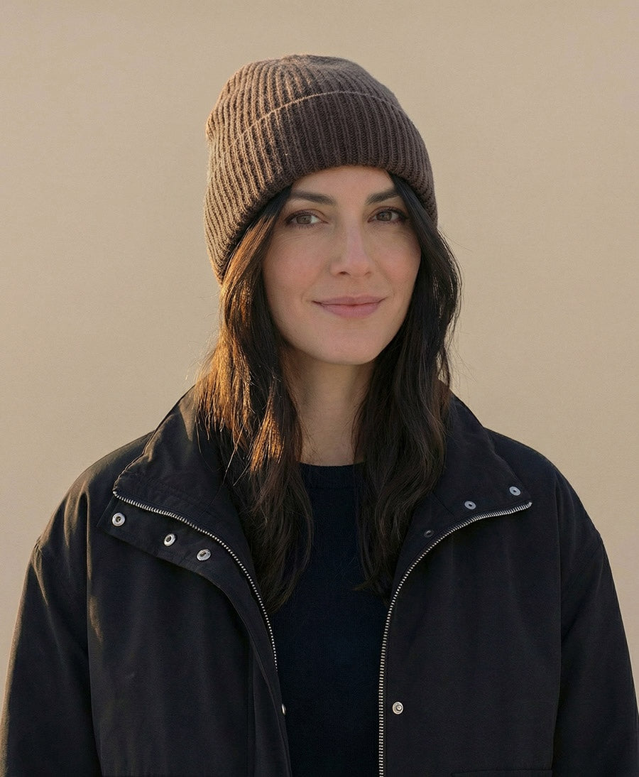 Mütze aus Kaschmir - Dunkelbraun