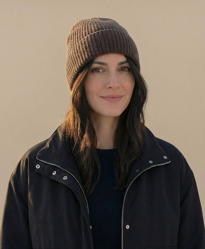 Mütze aus Kaschmir - Dunkelbraun