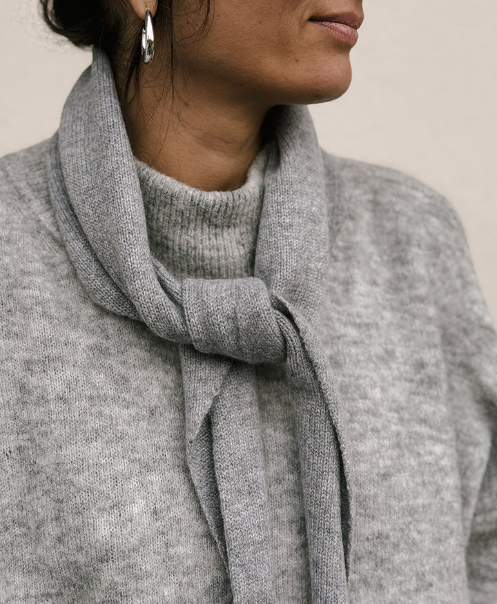 Triangel-Strickschal / Bandana aus Kaschmir - Grau