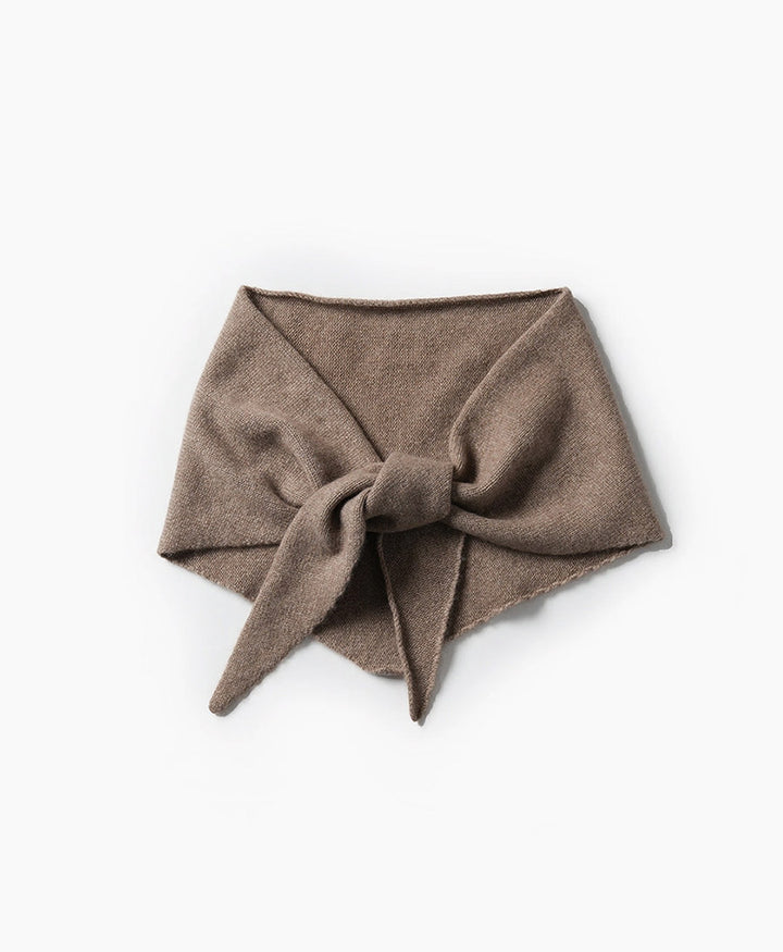 Triangel-Strickschal / Bandana aus Kaschmir - Taupe