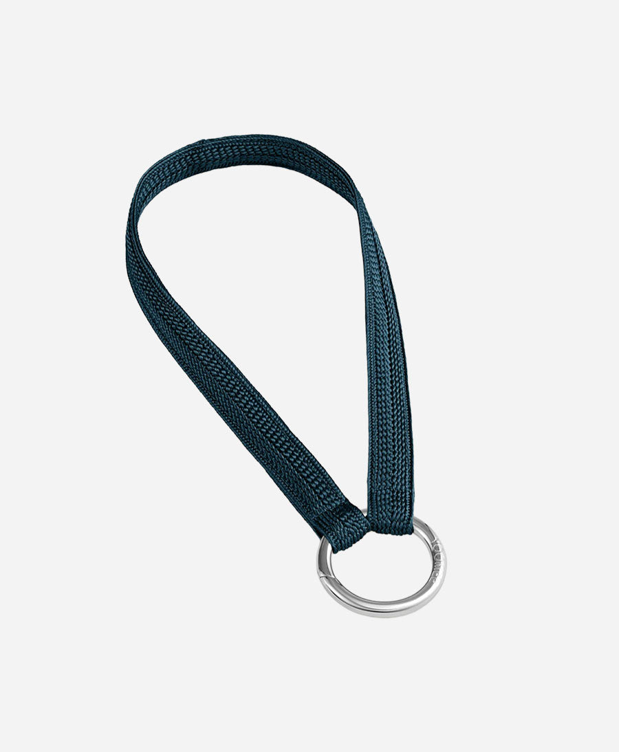 Kurzes Schlüsselband mit silbrigem Karabiner - Petrol