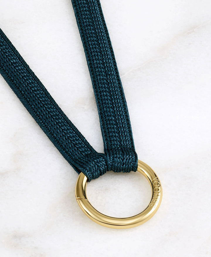 Schlüsselband goldigem Karabiner - Petrol