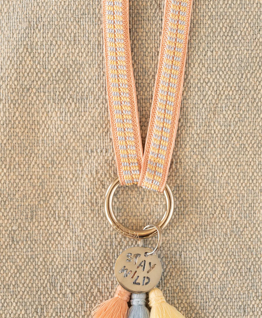 Schlüsselband silbriger Karabiner - Cotton Candy