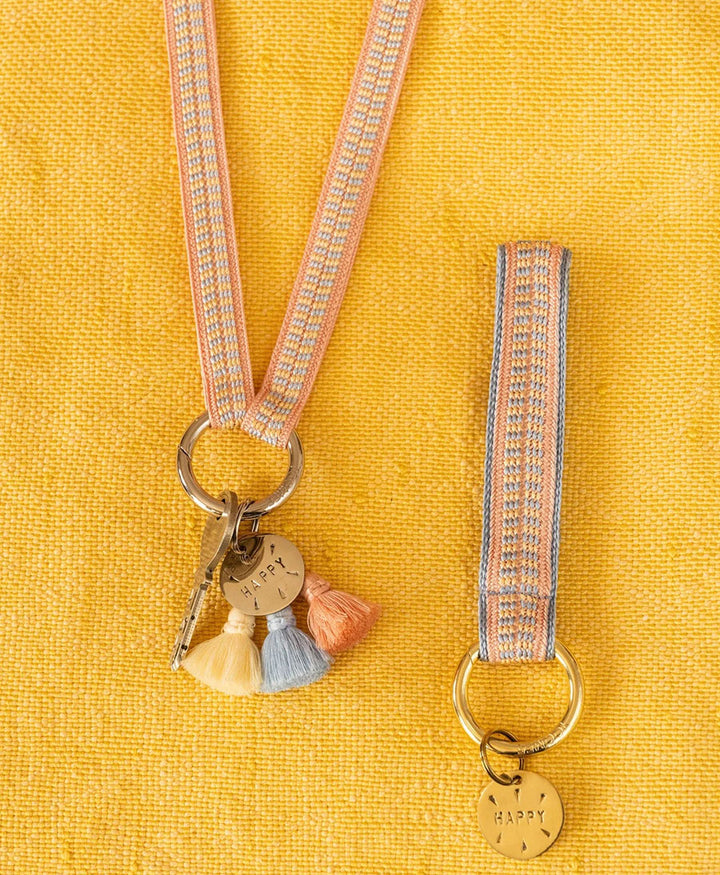 Schlüsselband silbriger Karabiner - Cotton Candy