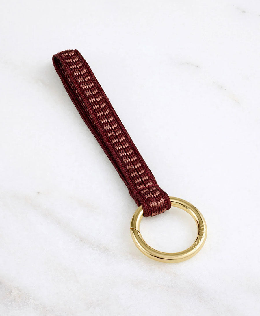 Kurzes Schlüsselband Loop mit goldigem Karabiner - Berry Love