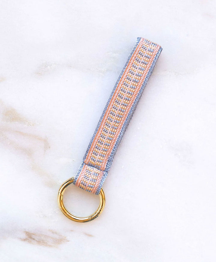 Kurzes Schlüsselband Loop mit goldigem Karabiner - Cotton Candy