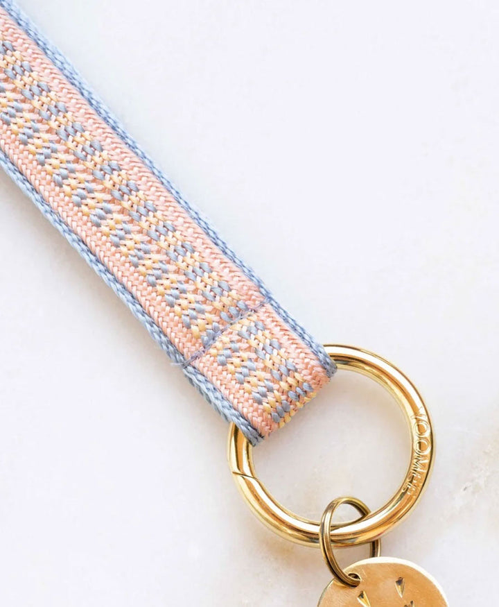 Kurzes Schlüsselband Loop mit goldigem Karabiner - Cotton Candy