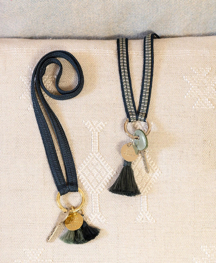 Schlüsselband goldigem Karabiner - Petrol