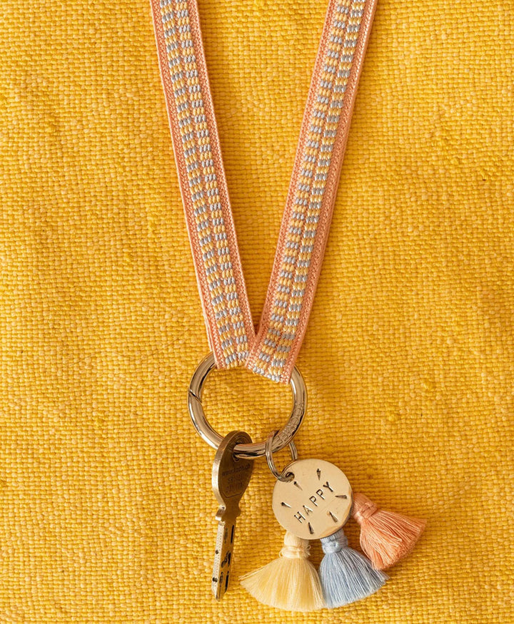 Schlüsselband silbriger Karabiner - Cotton Candy