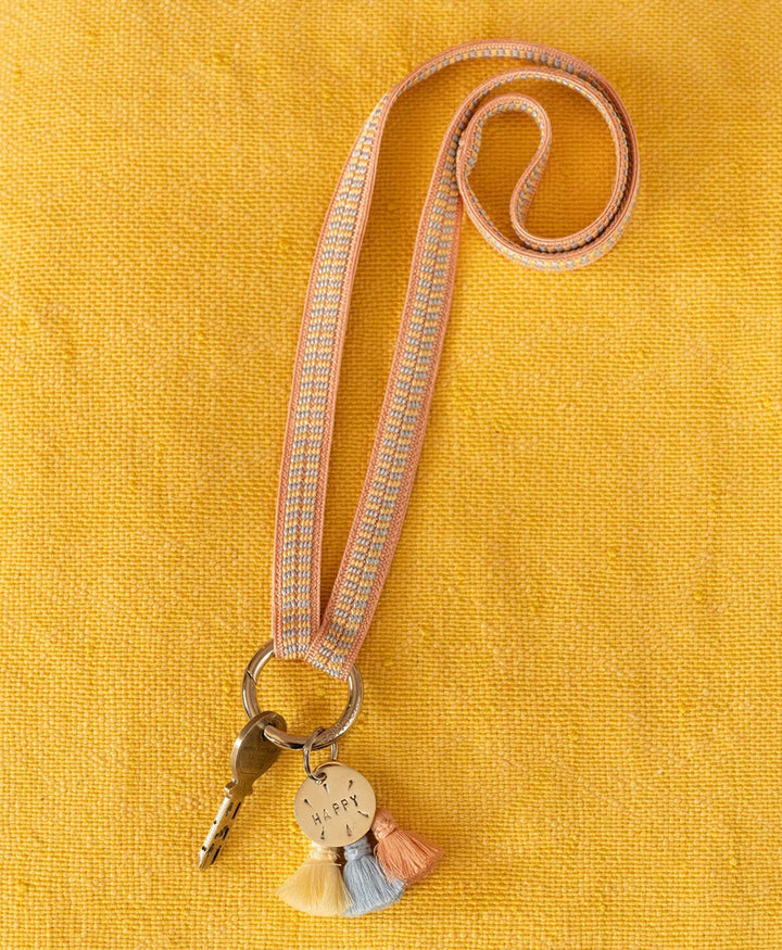 Schlüsselband silbriger Karabiner - Cotton Candy