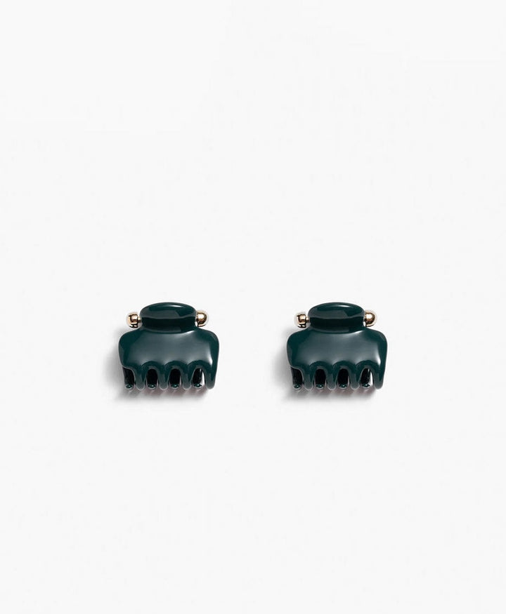 Mini Haarklammer 2er Set - DEEP GREEN CLAW CLIP