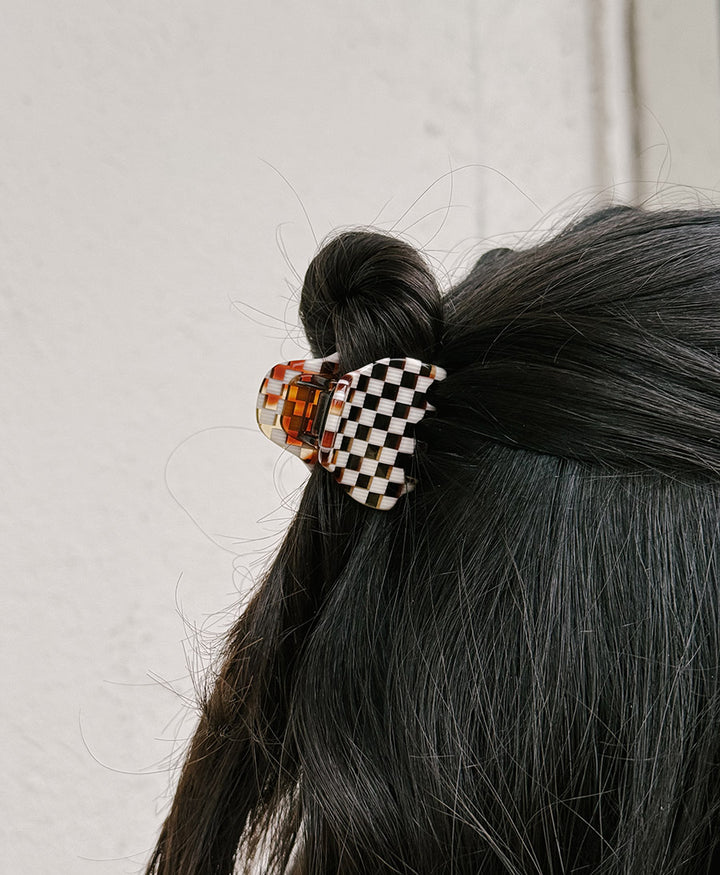 Haarklammer CHIARA (S) aus Acetat - Karo