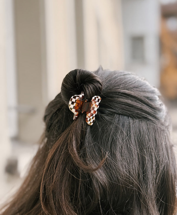 Haarklammer CHIARA (S) aus Acetat - Karo