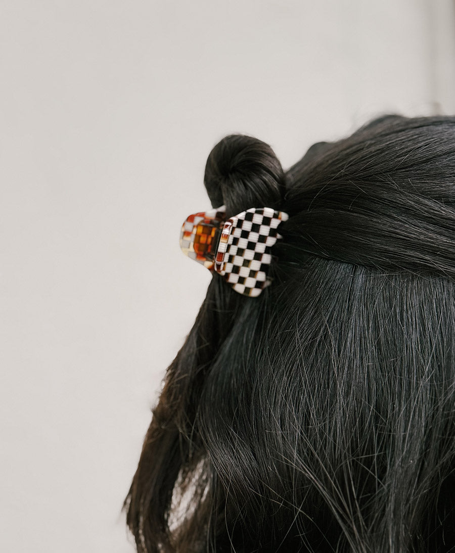 Haarklammer CHIARA (S) aus Acetat - Karo