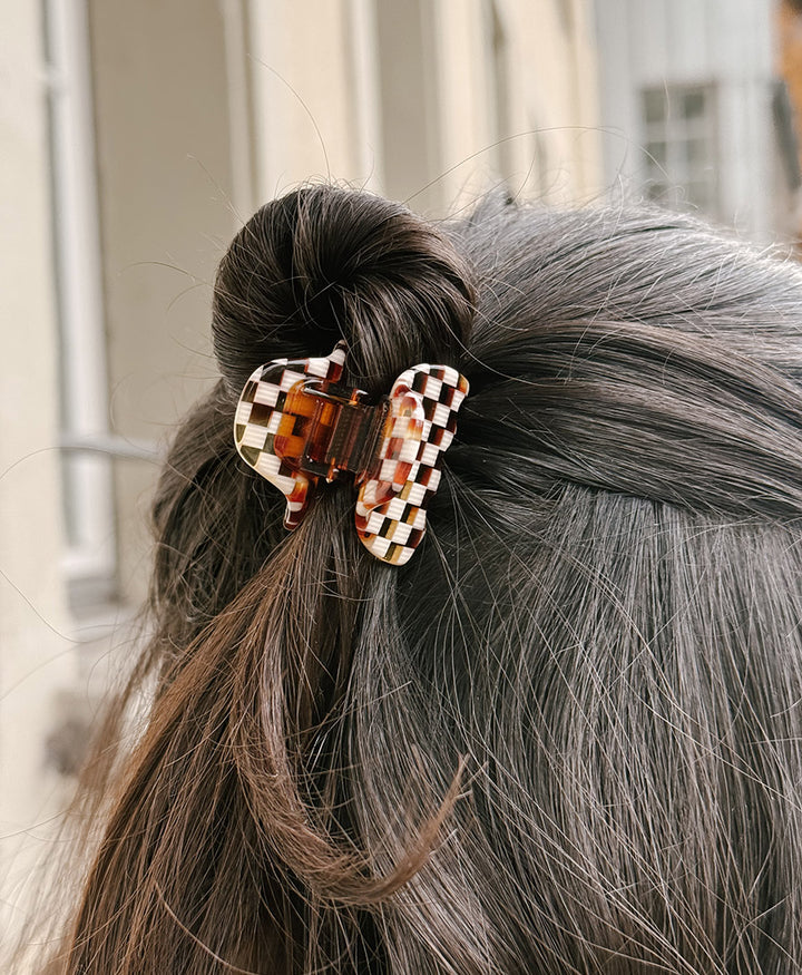 Haarklammer CHIARA (S) aus Acetat - Karo